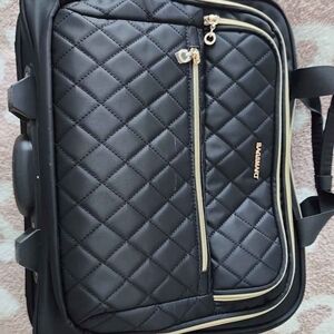 Black Quilted Rolling Luggage